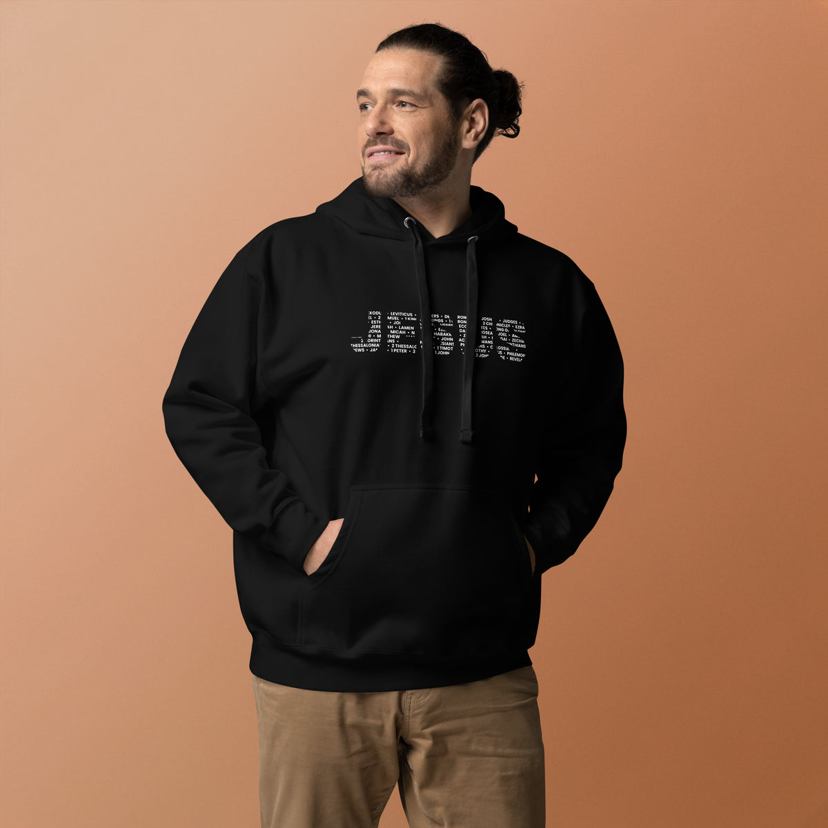 66 Books of the Bible Jesus hoodie front view from Love1614