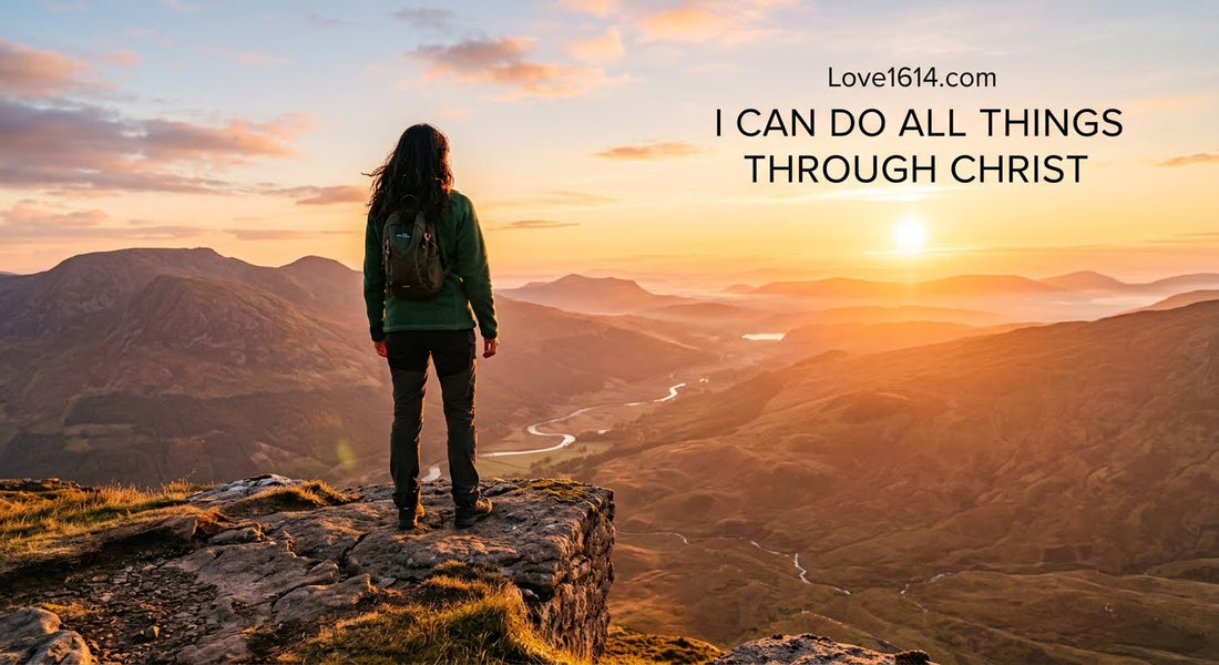 Solitary figure overlooking a vast landscape at sunrise conveying quiet strength and endurance