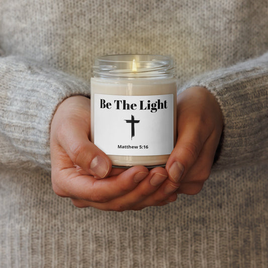 Love1614 Be The Light soy candle Matthew 5:16 Christian gift under 50 dollars
