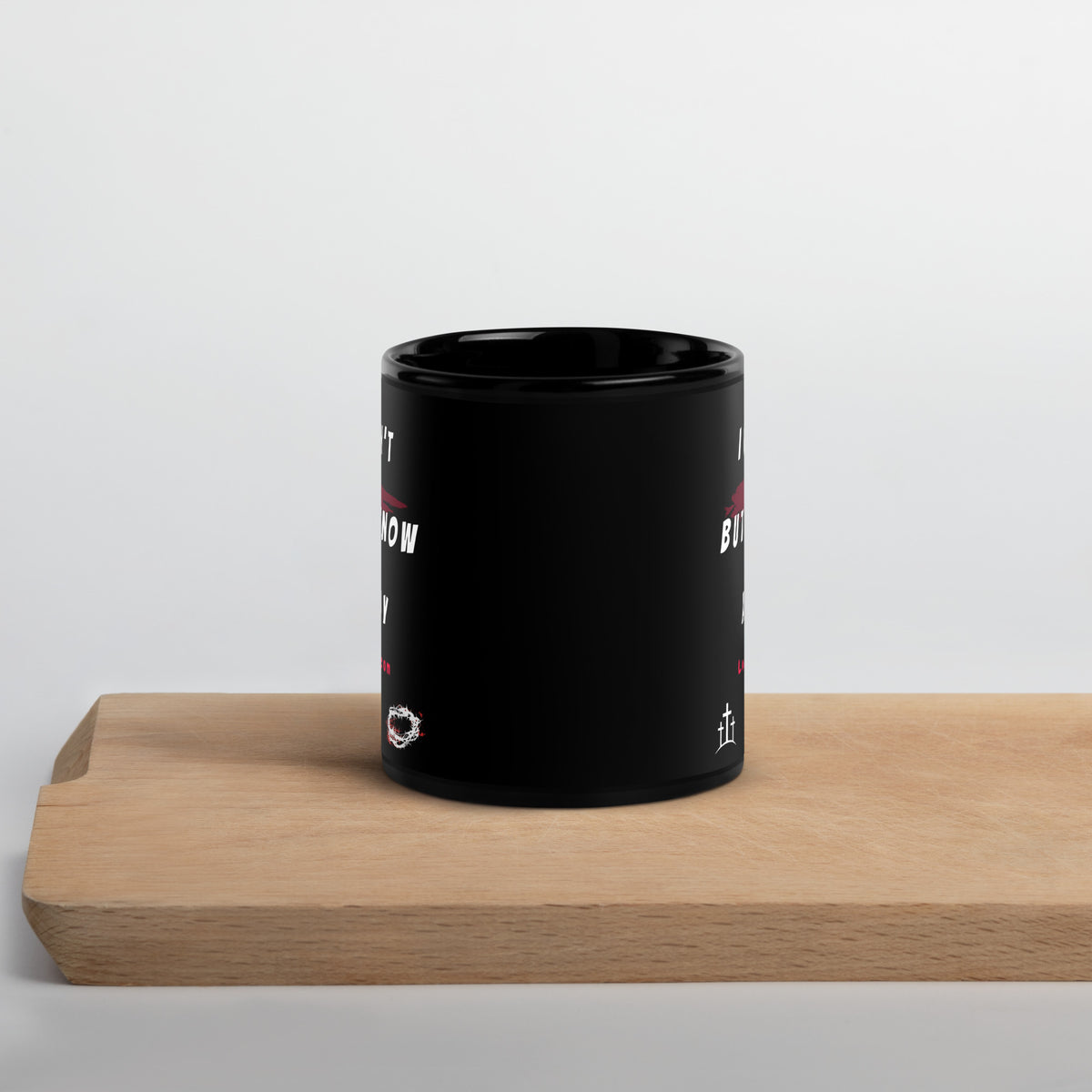 I Can't But I Know A Guy mug back view black glossy by Love1614