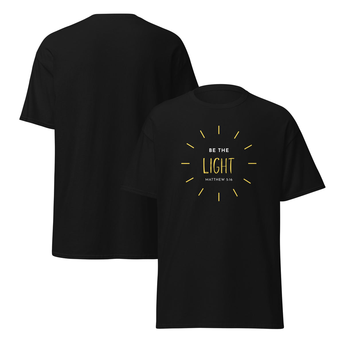 Be The Light T-Shirt in black, front flat view