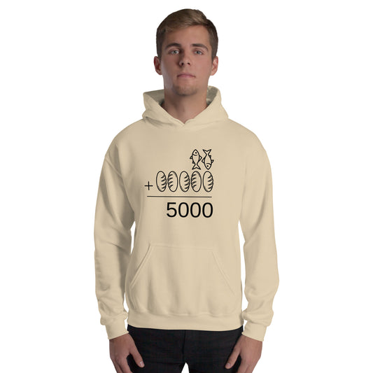 Man wearing  Jesus Math Christian hoodie, lifestyle shot